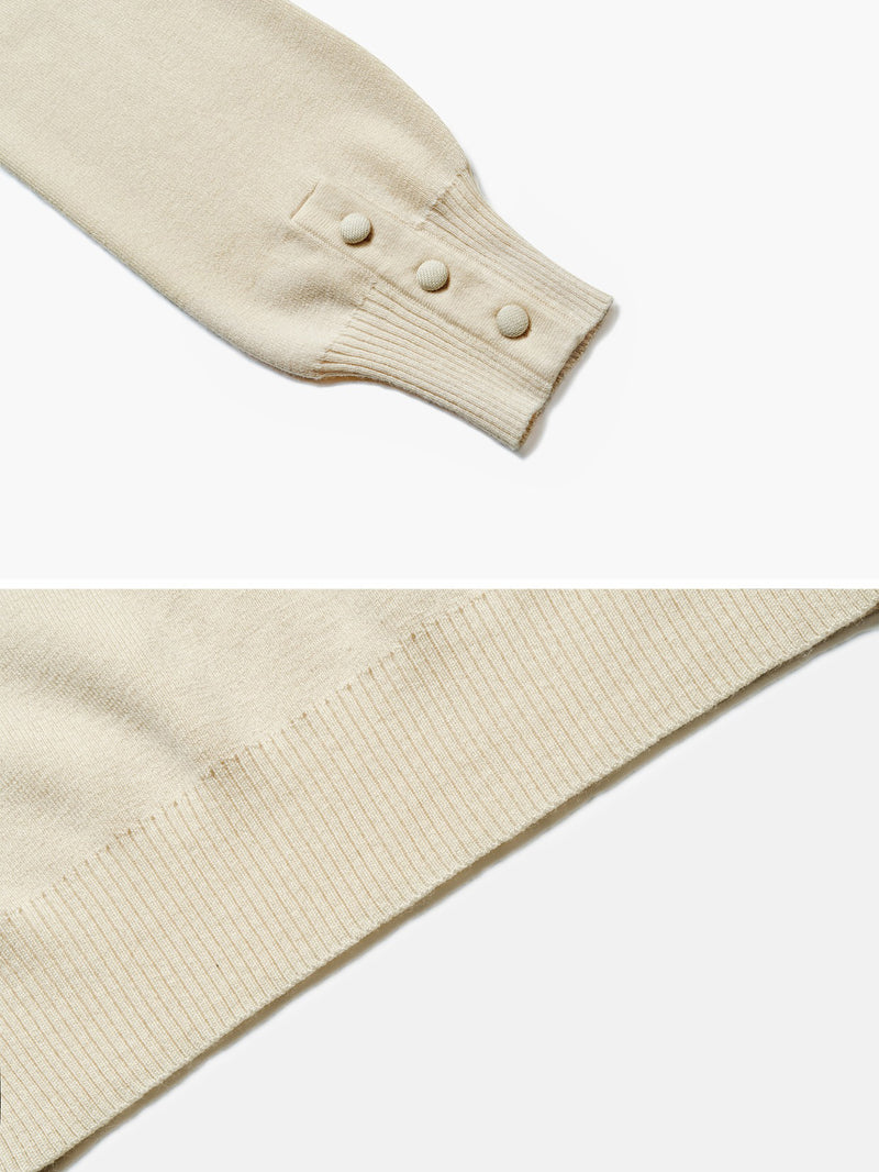 水兵縞柄の刺繍ストライプニットセーター