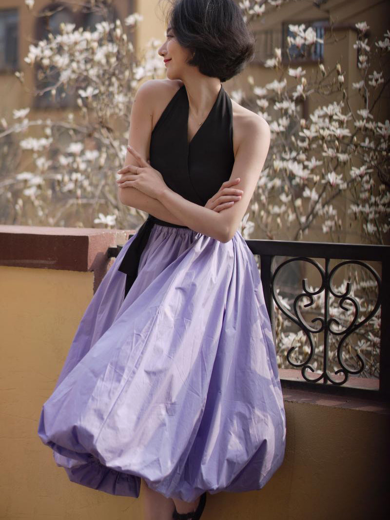 藤紫の貴婦人コクーンスカート