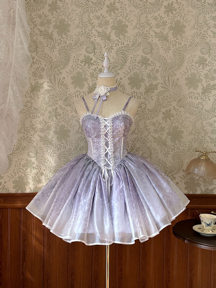 Wisteria lace-up strap dress [Planned to be shipped from late May to mid-June 2023]