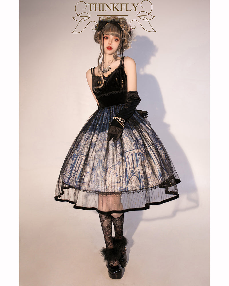 Temple of the Apocalypse Pattern Jumper Skirt [Planned to be shipped from late April to early May 2023]