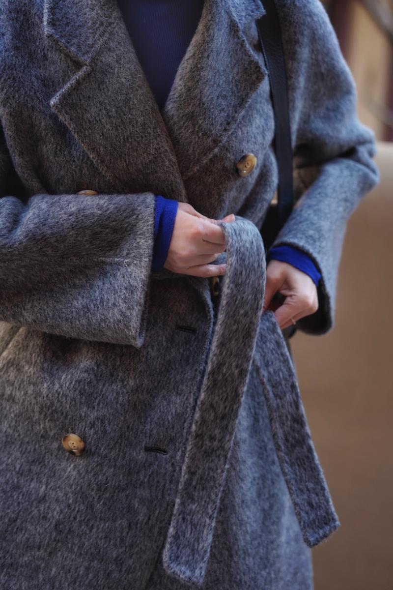 Black Ash Lady Long Wool Coat