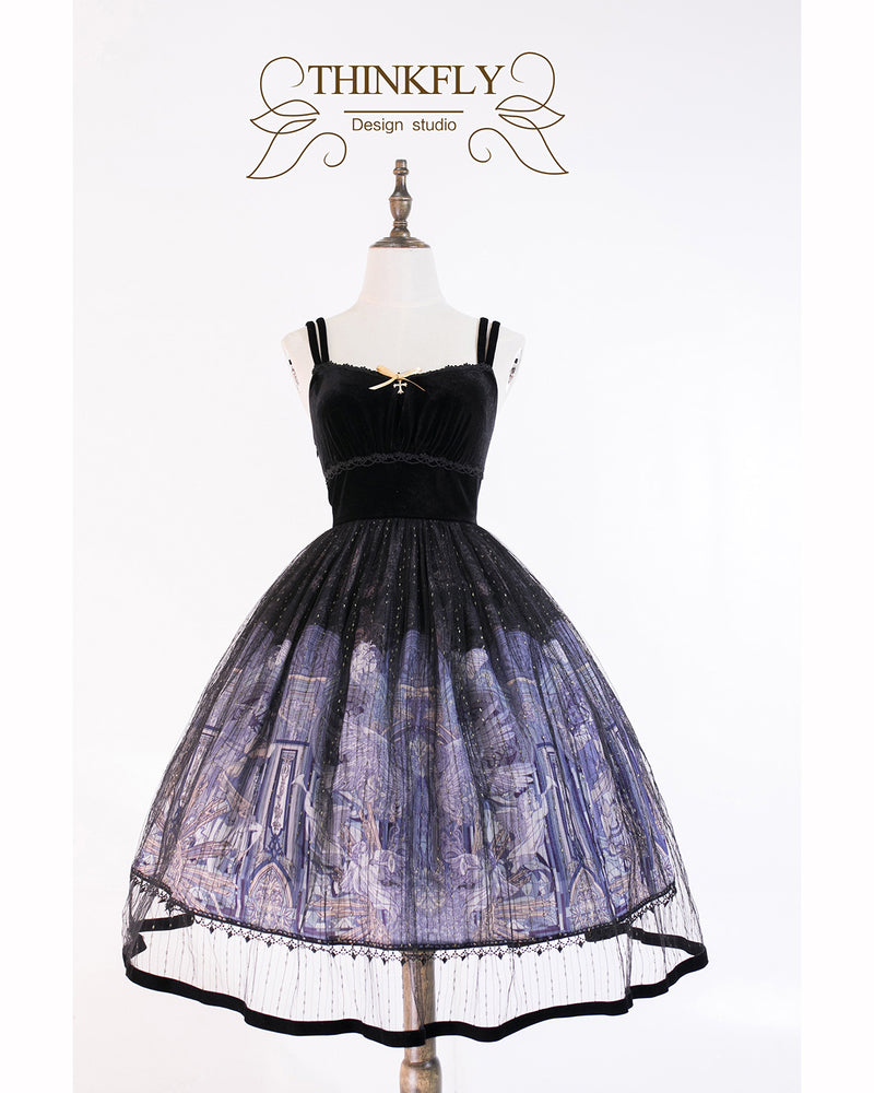 Temple of the Apocalypse Pattern Jumper Skirt [Planned to be shipped from late April to early May 2023]