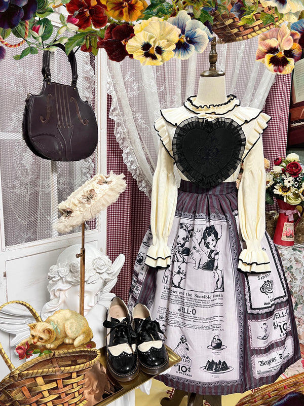 English newspaper advertisement pattern retro skirt