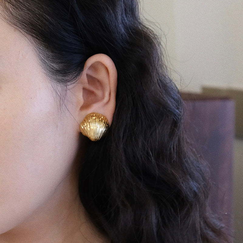 gold shell earrings