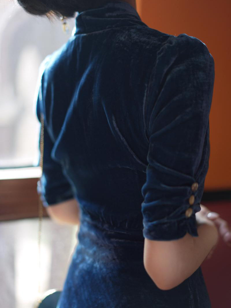 Ultramarine Lady Velvet Dress