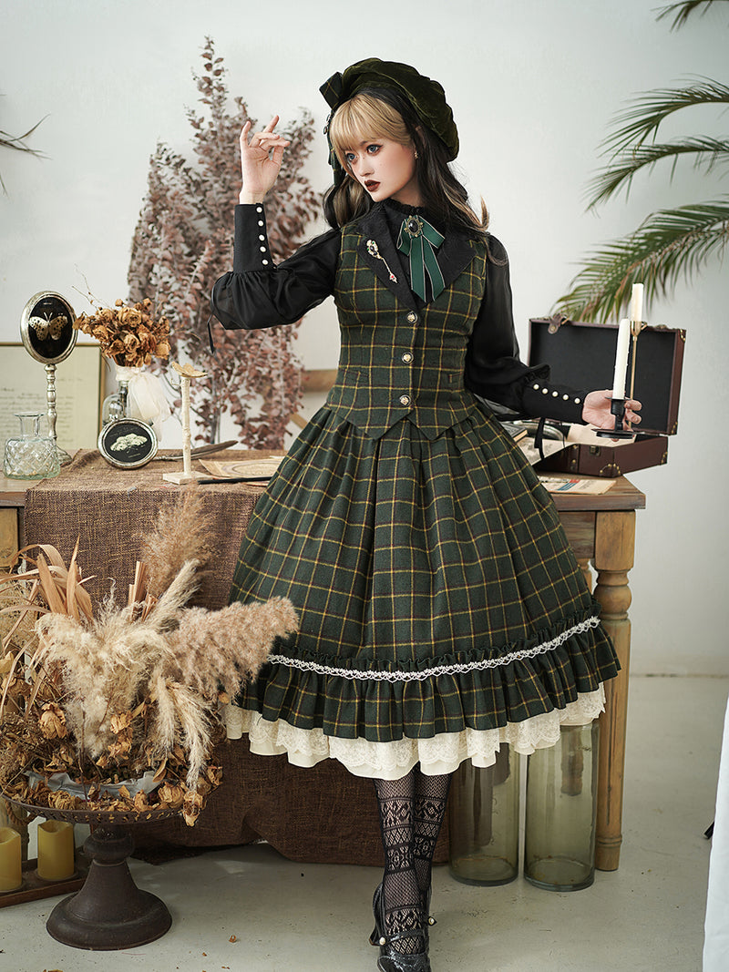 British plaid lady retro skirt