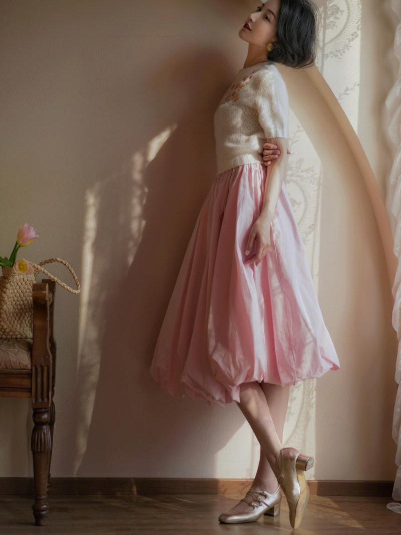 桜色の貴婦人コクーンスカート