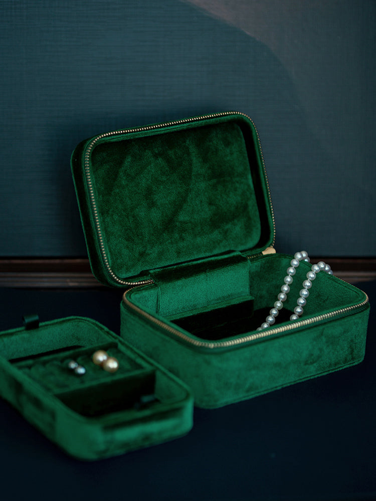 深緑の宝飾収納箱