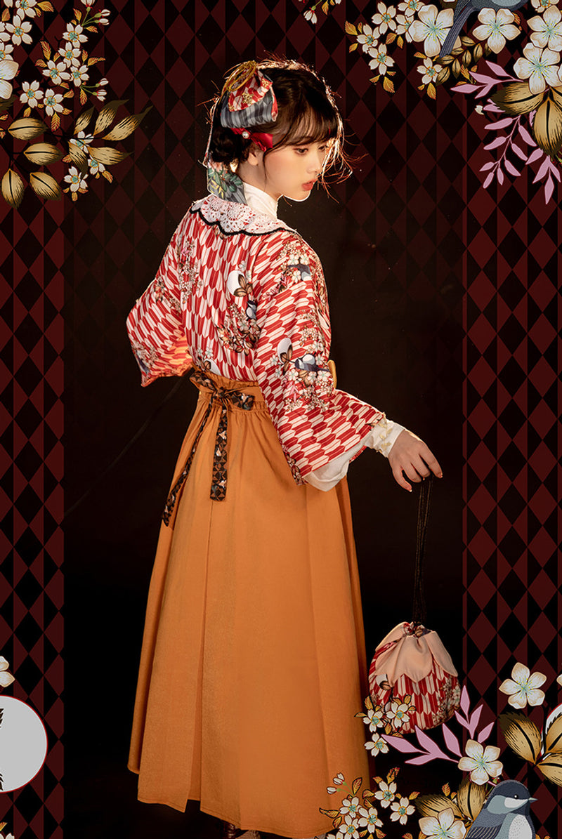 Classic pattern haori of Taisho romantic flowers and birds