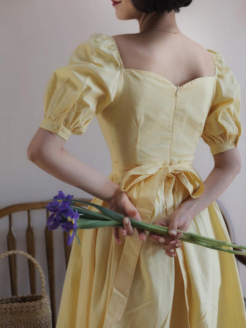 Pale Yellow Lady Hepburn Dress