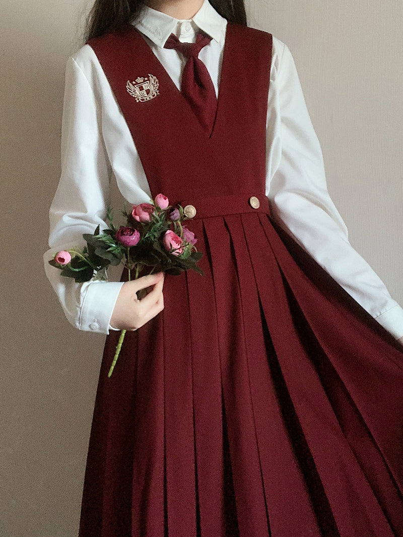 Crimson literature girl classical jumper skirt and short jacket and blouse