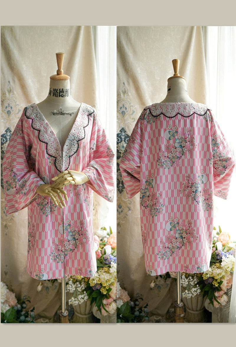 Classic pattern haori of Taisho romantic flowers and birds