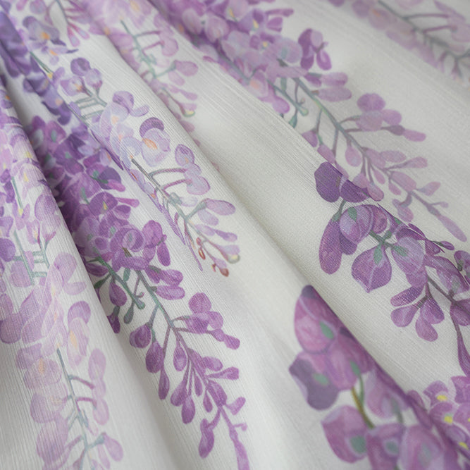 紫藤の花群集エレガントワンピース