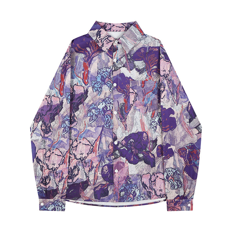 Purple Abstract Painting Blouse