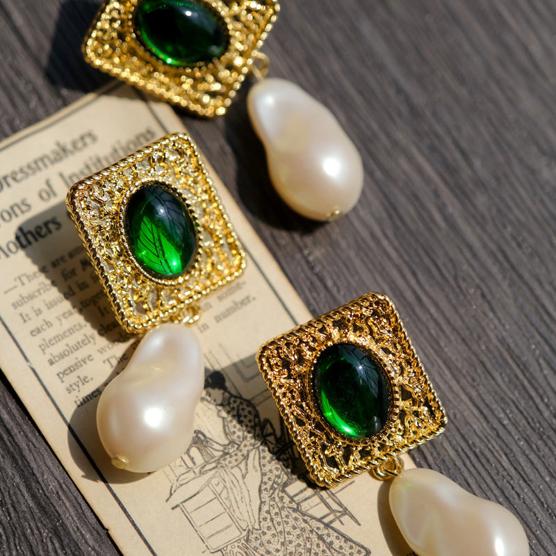 jade and pearl earrings