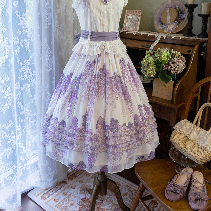 紫藤の花群集エレガントスカート
