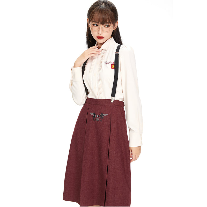 Magic School Embroidered Pleated Blouse