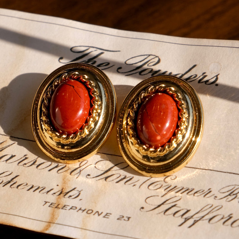 crimson gemstone earrings