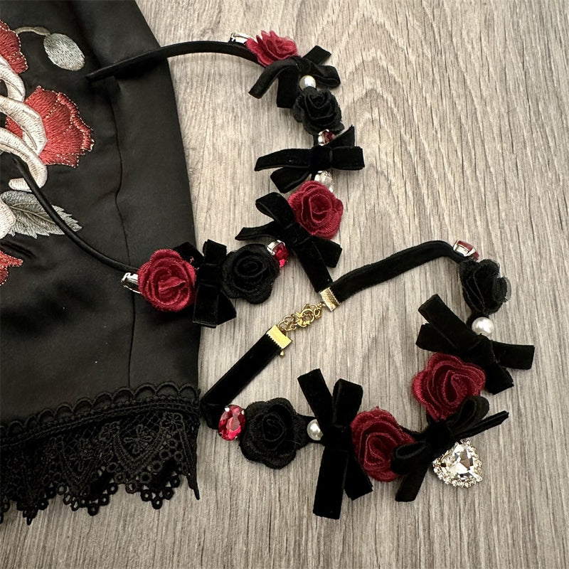 Accessory with ribs and floral embroidery [scheduled to be shipped from early June to late June 2023]
