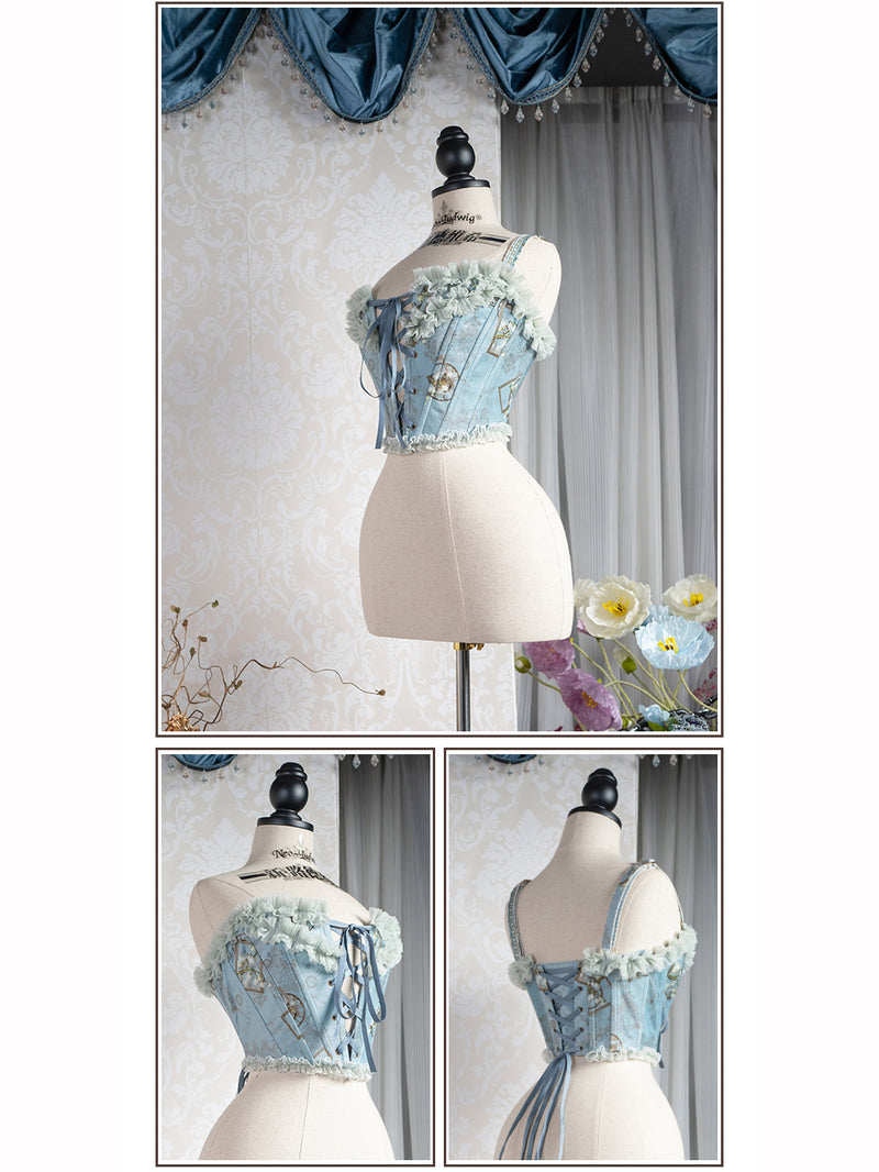 Western Aristocrat's Daughter's Floral Frill Corset [Scheduled to be shipped in early May 2023]