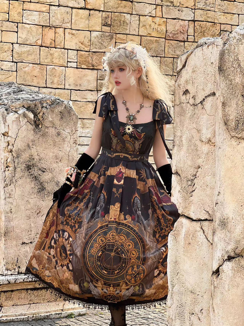Prague Astronomical Clock Classical Jumper Skirt [Planned to be shipped from early July to late July 2023]
