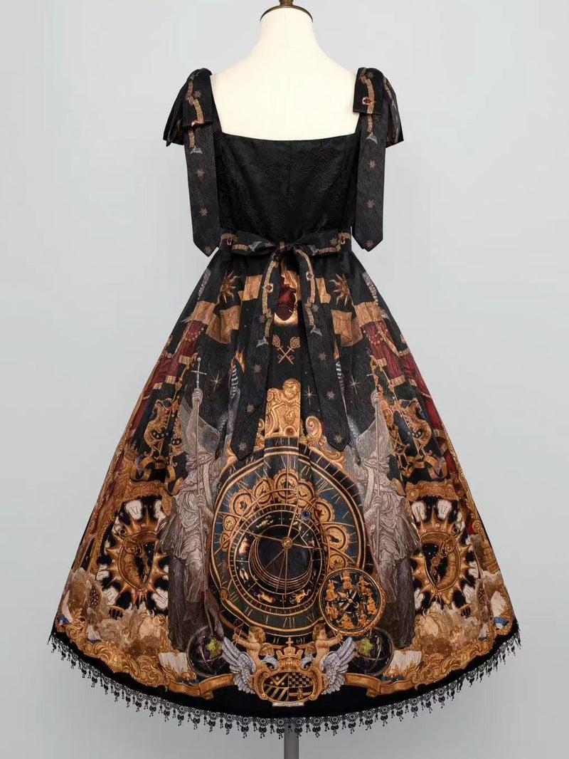 Prague Astronomical Clock Classical Jumper Skirt [Planned to be shipped from early July to late July 2023]