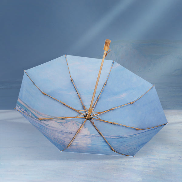 Low Tide at Pourville Folding Umbrella