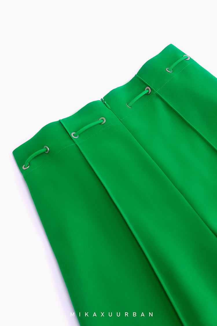 Summer Green High Waist Casual Pants