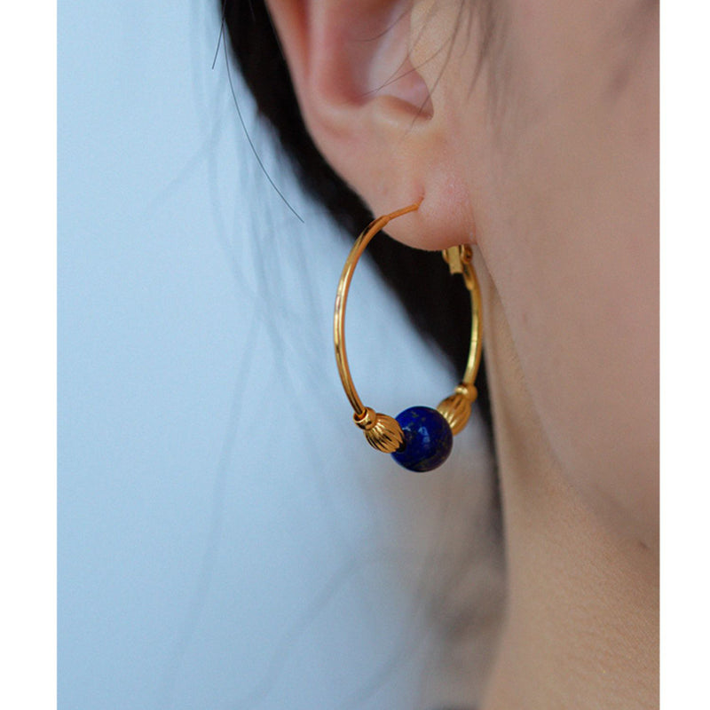 lapis lazuli gold ring earrings