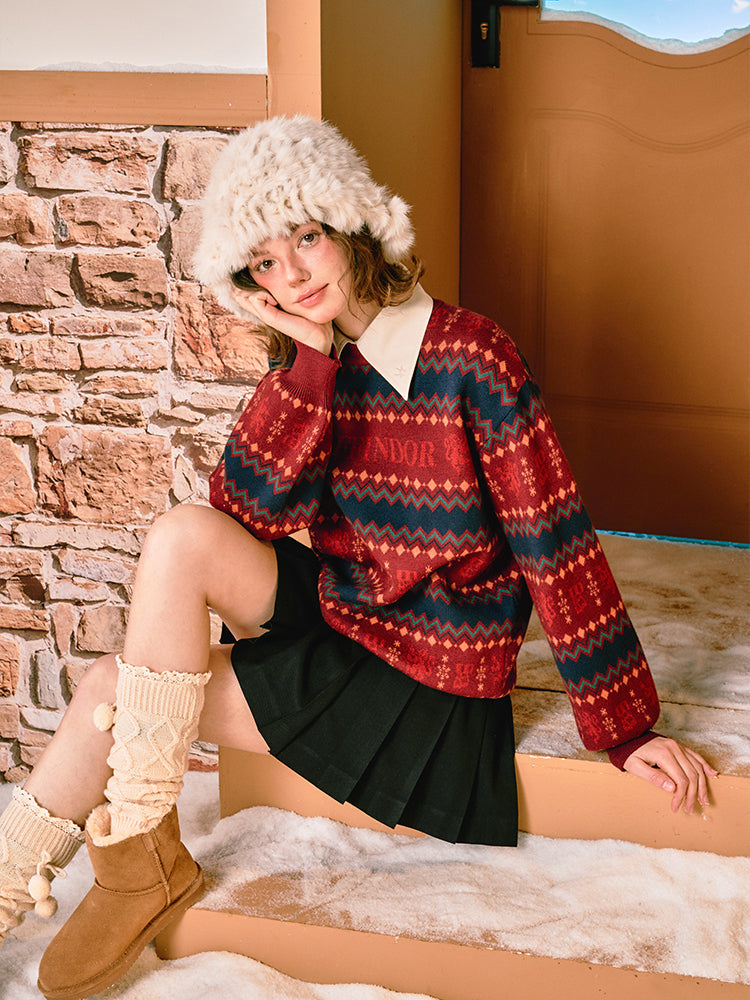 Magic School's Fair Isle Pattern Knit Sweater