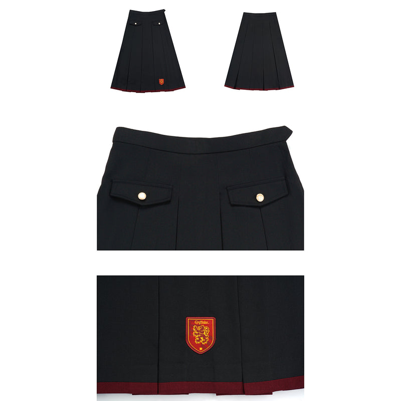 Magic school literary embroidery pleated skirt