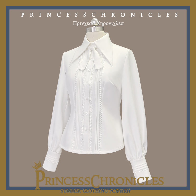 Medieval aristocratic embroidered ribbon blouse