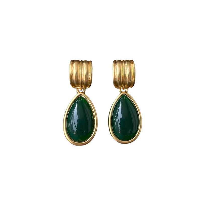 Dark Green Queen's Earrings