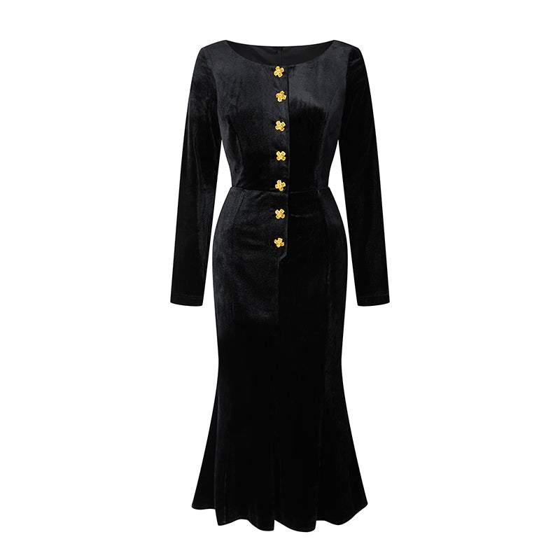 black lady velvet dress