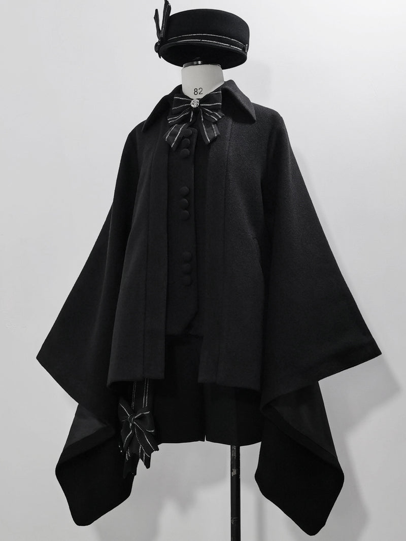 Black Knight Furisode Tweed Coat [Planned to be shipped in early March 2023]