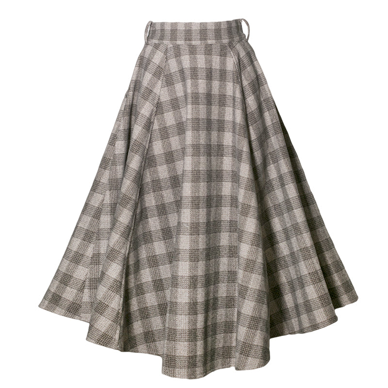 Light Ink Plaid Retro Umbrella Skirt – ManusMachina