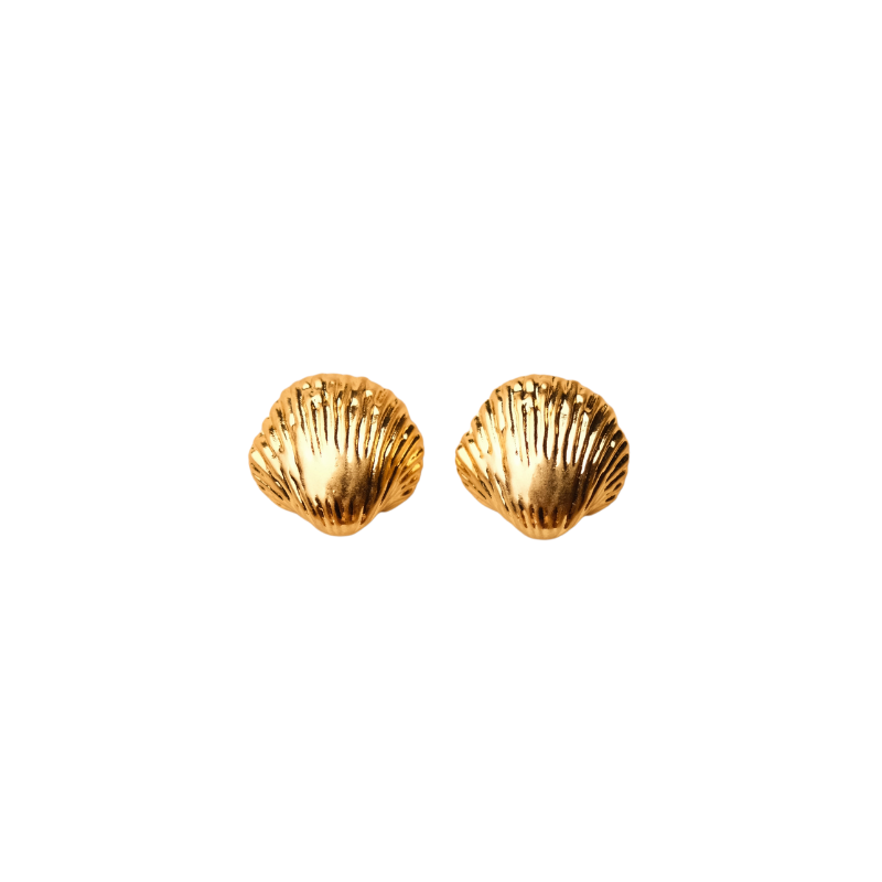 gold shell earrings