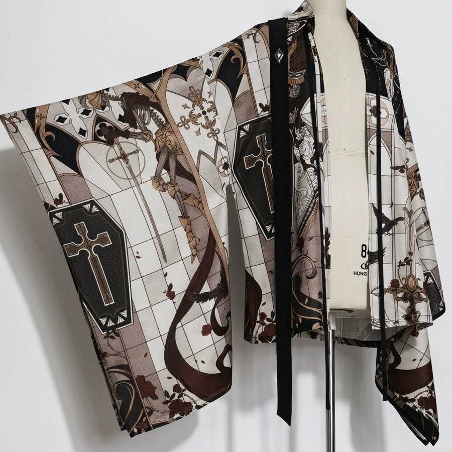 古城の薔薇と剣のゴシックカーディガン – ManusMachina